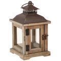 Floristik24 Vintage Lantern Dark Brown Wooden Lantern 15×15cm H26cm