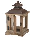 Vintage Lantern Dark Brown Wooden Lantern 15×15cm H26cm | Floristik24.ie