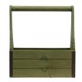 Vintage plant box wooden tool box olive green 28×14×31cm