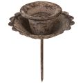 Floristik24 Vintage tapered candle holder for sticking Ø8.5cm H11.5cm 4pcs