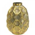 Floristik24 Vintage vase gold flower vase honeycomb look Ø22.5cm H31cm