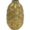 Floristik24 Vintage vase gold flower vase honeycomb look Ø23cm H39cm