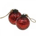 Floristik24 Vintage Christmas balls glass Christmas tree balls red Ø8cm 4pcs