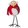Decorative bird figurine with scarf, winter decoration, 11cm, 4 pieces | Floristik24.ie