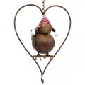 Floristik24 Decorative bird metal for hanging garden decoration rust red-white 15×21cm
