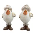 Floristik24 Christmas figures bird with hat beige 11.5x8x14cm 2pcs