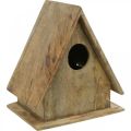Birdhouse for standing, decorative nesting box natural wood H29cm