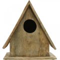Birdhouse for standing, decorative nesting box natural wood H29cm