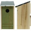 Nesting box for hanging, nesting aid for small birds, bird house, garden decoration natural, green H26cm Ø3.2cm