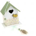 Floristik24 Decorative bird house to hang green-white 12cm