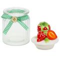 Floristik24 Storage jar with lid strawberry 14.5cm