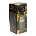 Floristik24 Decorative candle in a silver glass, LED light warm white, real wax, timer, battery-operated Ø7.3cm H17.7cm
