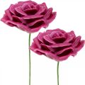 Floristik24 Wax roses deco roses wax pink Ø8cm 12p