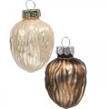 Floristik24 Christmas tree ornaments walnut deco pendant glass 4.5cm 6pcs