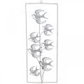 Floristik24 Swallow decoration, wall decoration made of metal, birds to hang white, silver shabby chic H47.5 cm