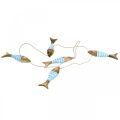 Floristik24 Maritime decorative hanger wooden fish for hanging light blue L123cm