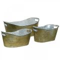 Floristik24 Set of planter tub copper-colored/white L32.5cm/36.5cm/41.5cm