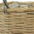 Floristik24 Wicker basket plant bag basket natural gray 26.5x14x30cm