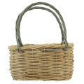 Floristik24 Wicker basket plant bag basket natural gray 26.5x14x30cm
