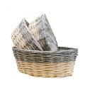 Floristik24 Wicker basket for planting Plant bowl L29/33/38cm set of 3
