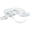 Floristik24 Christmas ribbon with wire edge silver 25mm 20m