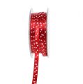 Floristik24 Christmas ribbon red with stars 6mm 20m