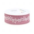 Floristik24 Christmas ribbon with star old pink 35mm 15m