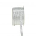 Floristik24 Christmas ribbon lurex silver 10mm 50m