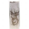 Floristik24 Christmas ribbon natural with deer motif 40mm 20m