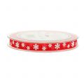 Floristik24 Christmas ribbon red with snowflake 10mm 20m