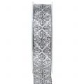 Floristik24 Christmas ribbon with ornaments silver 25mm 18m