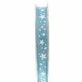 Floristik24 Jute ribbon with star motif blue 15mm 15m