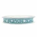 Floristik24 Jute ribbon with star motif blue 15mm 15m
