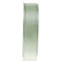 Floristik24 Christmas ribbon with mica green 25mm 20m