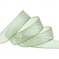 Floristik24 Christmas ribbon with mica green 25mm 20m