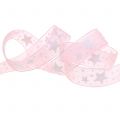 Floristik24 Christmas ribbon with motif pink 25mm 20m