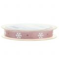 Floristik24 Christmas ribbon with snowflake pink 15mm 20m