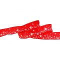 Floristik24 Christmas ribbon star pattern red 25mm 25m