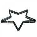 Floristik24 Christmas decoration metal star black star pendant 15cm 6pcs