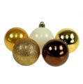 Floristik24 Christmas decoration plastic ball gold, brown mix Ø6cm 30pcs