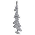 Floristik24 Christmas hanger mix with glitter silver 3pcs
