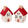 Floristik24 Christmas house wooden Christmas decoration white red 7cm 6 pieces