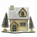 Floristik24 Christmas house with natural LED lighting, glitter wood 20 × 17 × 15cm