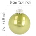 Christmas tree bauble set, colorful shiny Christmas baubles, 60mm, 24 pieces | Floristik24.ie