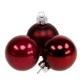 Floristik24 Christmas ball glass Ø4cm Bordeaux Mix 24 pcs