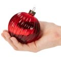 Christmas baubles, glass, red, 8cm, 12 pieces | Floristik24.ie