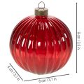Christmas baubles, glass, red, 8cm, 12 pieces | Floristik24.ie