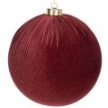 Floristik24 Christmas bauble, red velvet look, for hanging, 15cm, 3 pieces