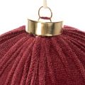 Christmas bauble, red velvet look, for hanging, 15cm, 3 pieces | Floristik24.ie