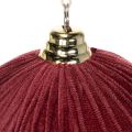 Large red velvet-look Christmas bauble, 20cm, 3 pieces | Floristik24.ie